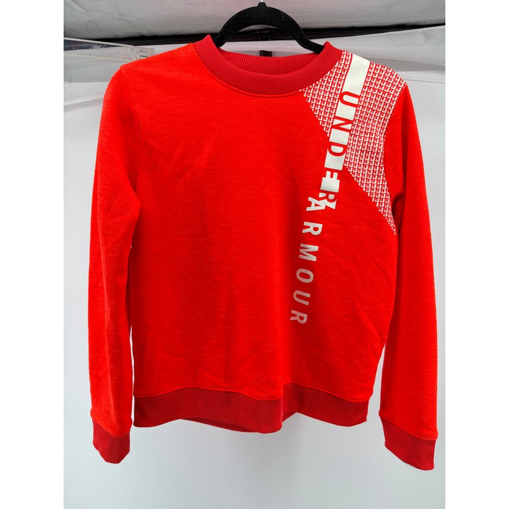 Under Armour ColdGear Sweatshirt Neon Logo Pullover Athletic Crewneck M - Picture 2 of 6